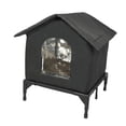 thumbnail image 4 of Casa para gatos al libre, refugio para gatitos, cálida, aislante, impermeable, tienda de campaña para gatos salvajes, refugio para el invierno, S Negro, 4 of 8