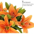 thumbnail image 3 of HAOSHICS Artificial Flowers 8 Pieces Artificial Lilies with 3 Buds Floral Art Plant Flowers Latex Full Flower Real Touch for Home Decoration Wedding Party Office Restaurants (Orange), 3 of 6