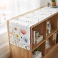 thumbnail image 6 of Spring Wildflowers 90 Inch Table Runner, Watercolor Rustic Flowers Floral Leaves Farmhouse Dresser Scarf Cotton & Linen Tablerunner for Dining/Kitchen Island/Holiday Party Décor 13" x 90", 6 of 9
