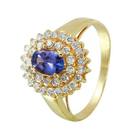 Foreli 1.38CTW Diamond And Tanzanite 14K Yellow Gold Ring