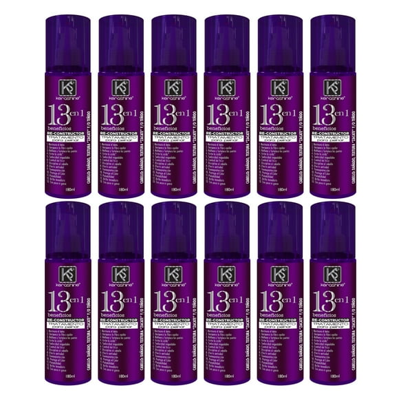 Caja KeraShine Tratamiento Capilar 13 Re-Constructor 180 ml- 12 Pz Kerashine crema