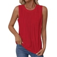 thumbnail image 2 of Inverlee Eyelet Tanks for Women Sleeveless Crewneck Solid Tops Casual Summer Soft Lightweight Camisoles Red M, 2 of 9