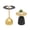 Black, Gold, variant on ToppiJoy Set of 2 Round Iron Circular Tray-style Tabletop Side Tables, 15.75 in Round End Table (Gold)