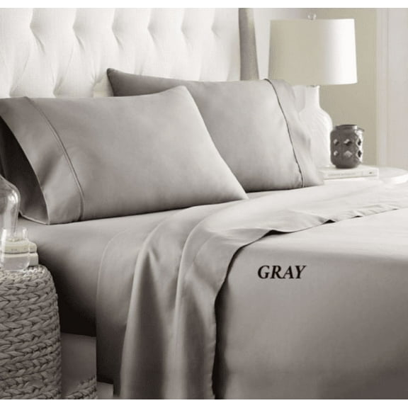 Bamboo Comfort Light Gray Split King Blend Sheet Set