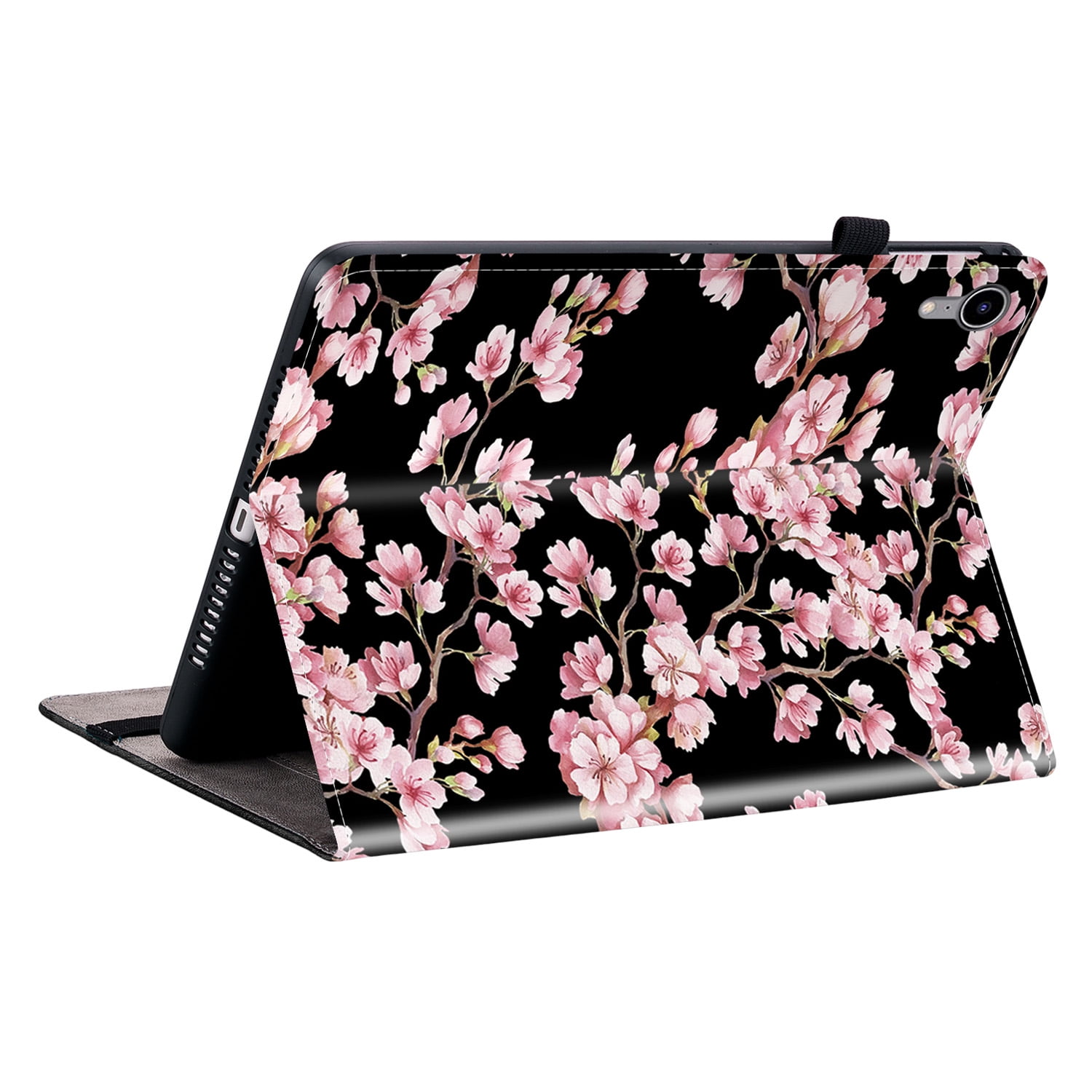Allytechgroup Case for iPad (A16) 11th Generation 11 inch 2025 with Stand/Pencil Holder/Card Pockets/Magnetic Smart PU Leather Folio Stand Wallet shockproof Cover [Auto Wake/Sleep], Pink Plum Blossom