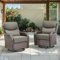 thumbnail image 4 of POCASSY Outdoor Swivel Rocker Patio Swivel Chairs Set of 2, 6-Inch Thick Seat Cushions Outdoor Wicker Swivel Glider Rocking Chairs with High Back for Porch Deck - Gray, 4 of 11