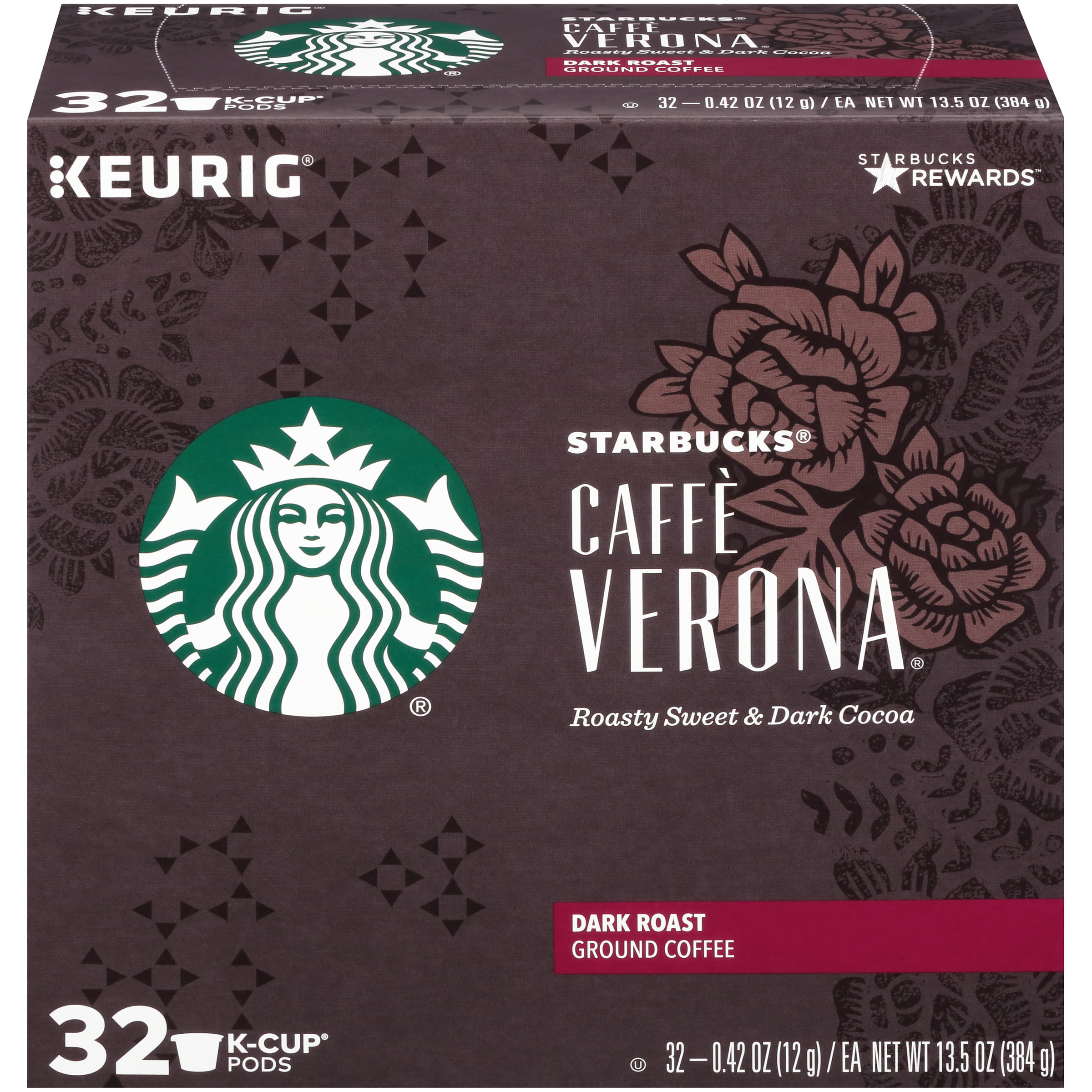 Starbucks Dark Roast K-Cup Coffee Pods - Caffè Verona for Keurig Brewers - ...