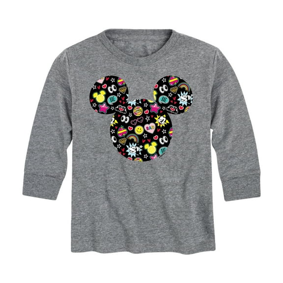 Mickey & Friends - Mickey And Minnie Doodles - Toddler And Youth Long Sleeve Graphic T-Shirt