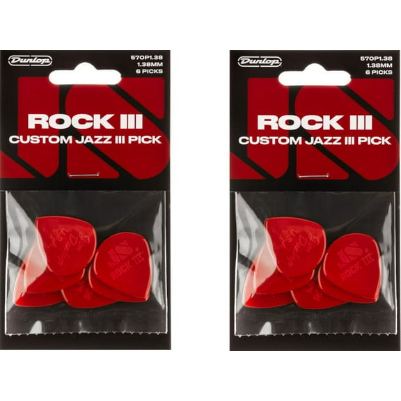 Dunlop Guitar Picks ROCK III Custom Jazz III Nylon 12 Picks