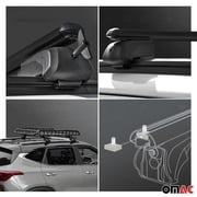 Roof Rack Flush Rail Cross Bars Carrier Anti-Theft Lockable 50 2 Pcs Black