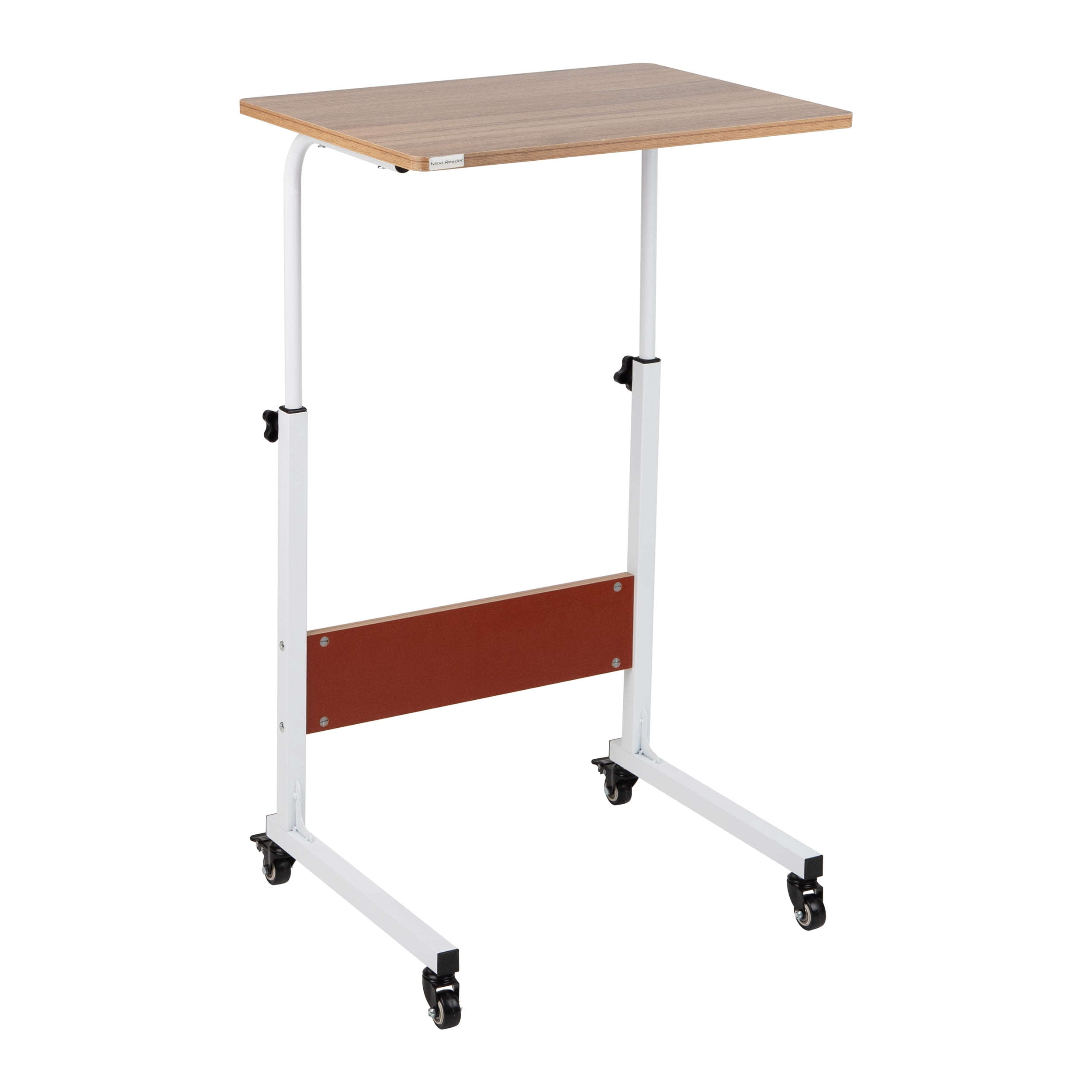 Mind Reader Standing Desk, Adjustable Height, Laptop Workstation, Home Office Computer Table, MDF, Brown