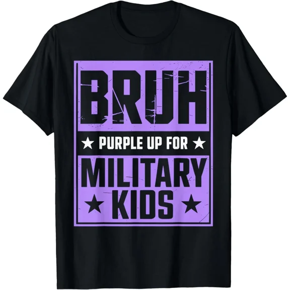 Bruh Purple Up For Military Military Child Month Support Graphic Unisex T-Shirt ,up to size 5XL