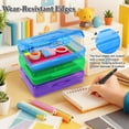 thumbnail image 4 of Bxaolu Pencil Box, Large Capacity Clear Pencil Case, 1 Pack Hard Pencil Case, Clear Crayon Box with Snap-tight Lid, Stackable Design, Plastic Storage Box for Home Office Supplies, Mint Green, 4 of 6