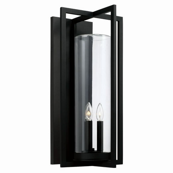 3 Light Outdoor Wall Lantern In Minimalist Style-25 Inches Tall And 12 Inches Wide Capital Lighting 948231Bk