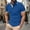 Blue, variant on Polo Shirt Big and Tall Size Golf Pique Y2k Tops Men's Colorblocked Pocket Short Sleeve Button-Up Turndown Collar Pullover Casual Fashion Top White M