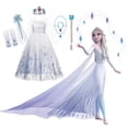 thumbnail image 2 of Frozen 2 Disney Cosplay Costumes for Girls Anna & Elsa Princess Snow Queen Long Dresses Halloween Party Carnival Clothes Vestido2T Gao Jinjia LED, 2 of 2