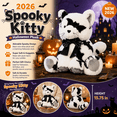 thumbnail image 5 of Spooky Kitty Plush Toy Halloween Black White Design Soft Cuddly 15.75 Inch, 5 of 5