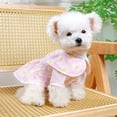 thumbnail image 3 of CBFFDC Robe pour Chat Costume pour Animal de Compagnie Col à Revers Texture Douce Imprimé Floral Tenue de Princesse pour Chien, 3 of 5
