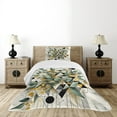 thumbnail image 3 of Ambesonne Eucalyptus Leaves Quilted Bedspread Set 2 Pcs, Blossomy Leaf Art, Twin Size, Green Black Mustard, 3 of 4