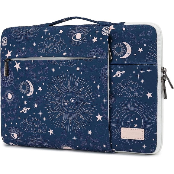 360° Protective 3 Pockets Laptop Sleeve Case Bag Computer Carrying Cover with Handle for MacBook Air 15 inch and 15.6 HP, Dell, Acer, Asus, Notebook (Sol de Mayo)