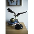 thumbnail image 2 of Nifao Bronze Eagle Statue on Marble Base Soaring Bird Sculpture – Bronze Statue on Marble Base, Home Decor, 8"L x 5"W x 10"H, 2 of 12