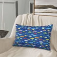 thumbnail image 5 of Picia Submarines And Whales Pattern Plush Pillow Case – Soft and Cozy Cushion Cover, Hypoallergenic Throw Pillow Case for Home Decor-16"x24", 5 of 6