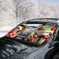 thumbnail image 2 of FOR U DESIGNS Frog Hibiscus Print Car Windshield Snow Cover, Wear-Resistan Car Frost Ice Windscreen Covers Vehicle Snow Protector Covers Windscreen Covers for Auto SUV Van Truck, 2 of 6