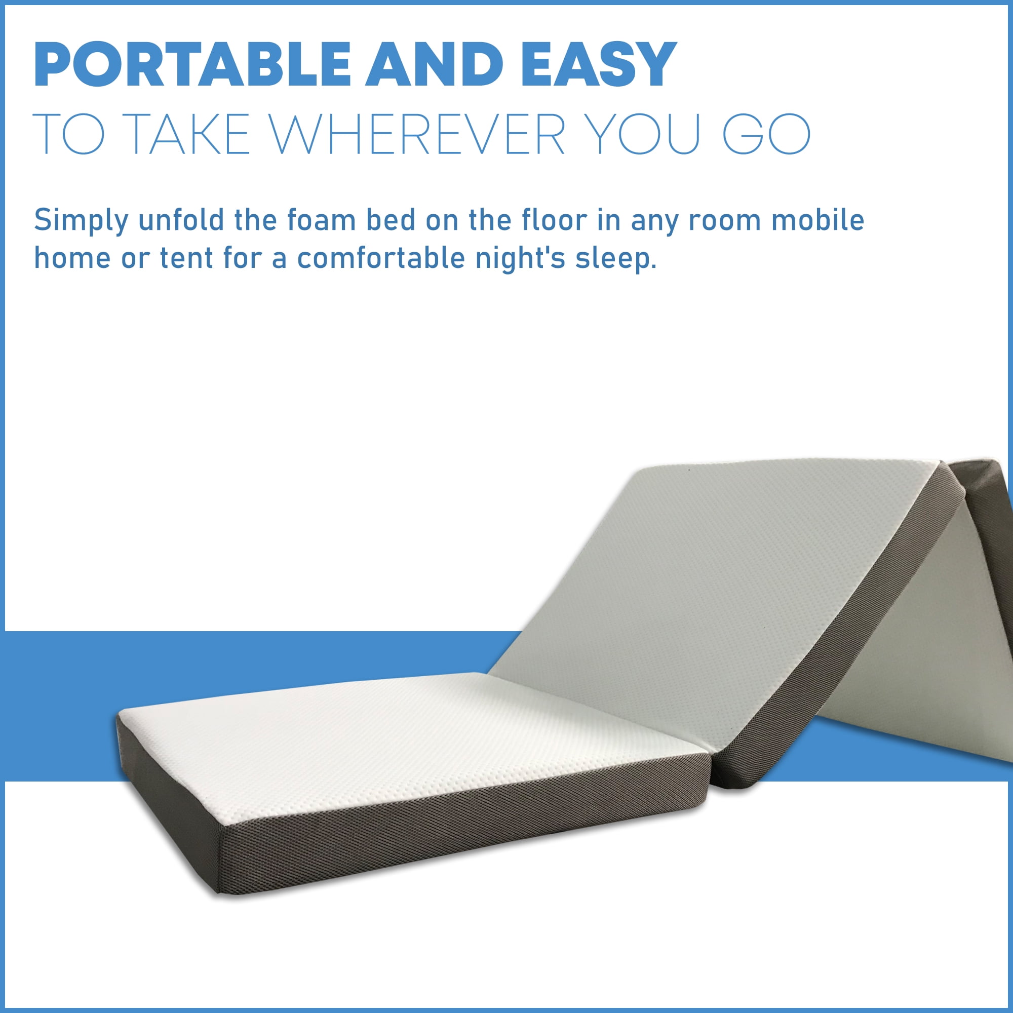Wayton, Folding Mattress 3-Inch Memory Foam Portable Tri-fold 