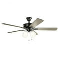thumbnail image 5 of Ceiling Fan With Light Kit With Traditional Inspirations 18.5 Inches Tall By 52 Inches Wide-Brushed Nickel Finish-White Etched Glass Color Kichler, 5 of 7