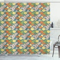 thumbnail image 1 of Spring Shower Curtain, Ornamental Bouquet of Poppies and Wildflowers Pattern on Blue Shades Background, Fabric Bathroom Set with Hooks, 69W X 84L Inches Extra Long, Multicolor, by Ambesonne, 1 of 3