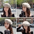thumbnail image 2 of Stylish cloud themed octagon shaped hat, artist beret hat, matching complete set, small hat for autumn, 2 of 8