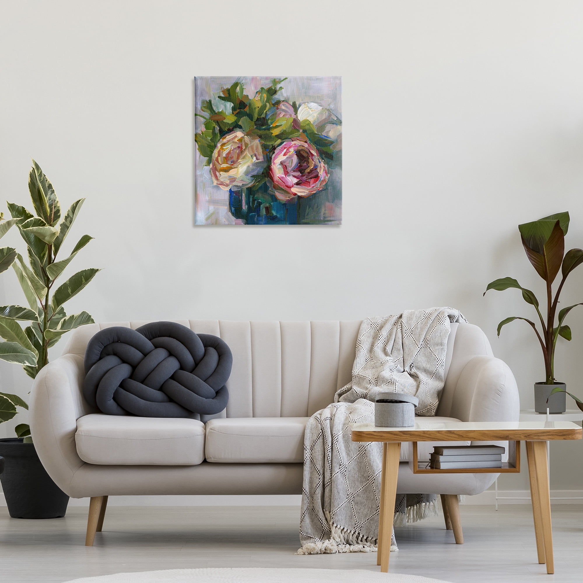 Stupell Industries Full Ranunculus Blooms Botanical & Floral Painting Gallery Wrapped Canvas Art Print Wall Art, 24 x 24