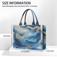 thumbnail image 2 of Large Capacity Tote Bag,Blue Marble Gold Wave Pattern Handbag Fashion Luxury Tote Bag,15.7"x13"x 5.1" Inches,Laptop Compatible, 2 of 3
