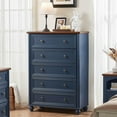 thumbnail image 6 of 5 Drawers Chest of Drawers Dresser for Bedroom, Wood 45" Tall Dresser Storage Dressers Organizer, Farmhouse Rustic Closet for Living Room, Hallway Entryway, 6 of 15