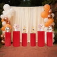 thumbnail image 3 of 6 PCs Cylinder Pedestal Stands, Metal Display Pedestal Stands, Metal Display Stands for Wedding Birthday Party Decor (Red), 3 of 9
