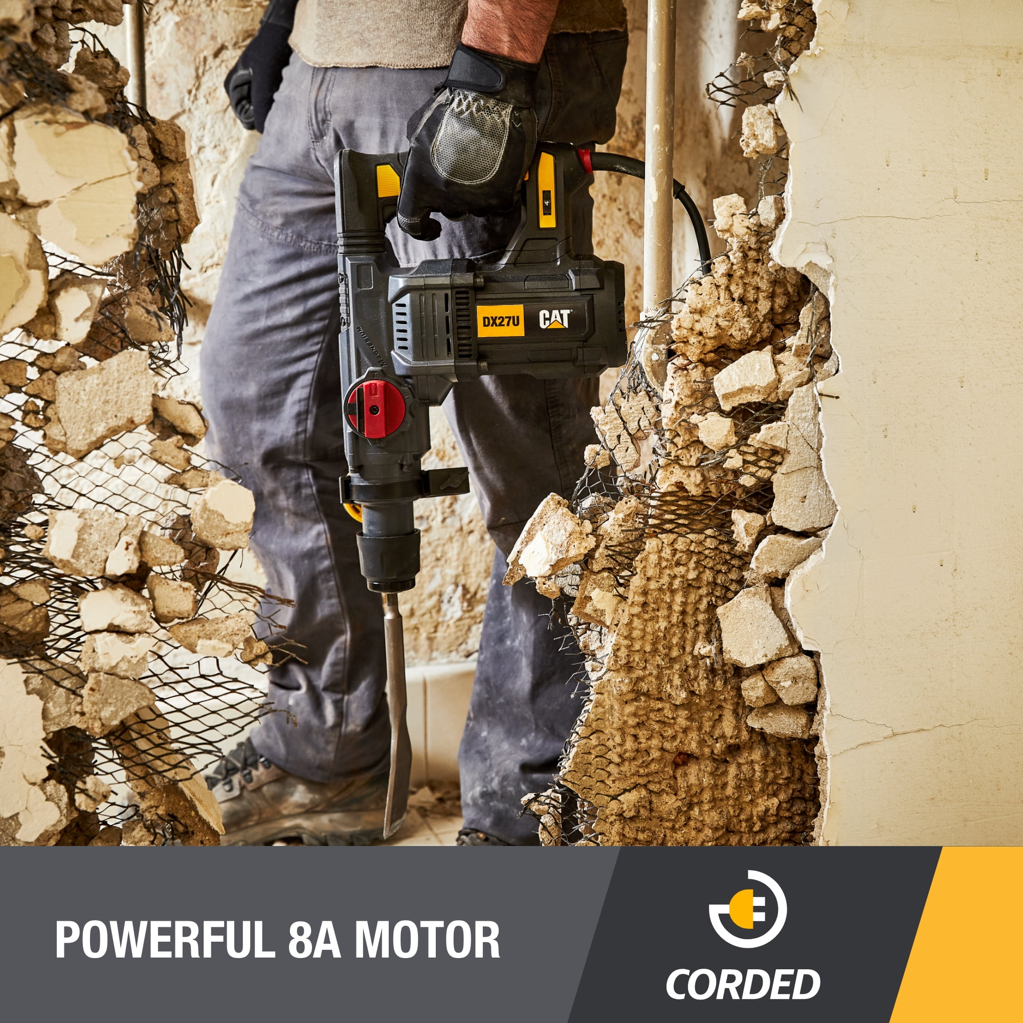 Caterpillar Cat® DX27U 1-1/4” SDS-Plus Rotary Hammer Drill 12.5-AMP