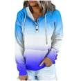 thumbnail image 2 of WXLWZYWL Womens Hoodies Pullover Button Up Long Sleeve Gradient Hooded Sweatshirts Tops with Pocket Trendy Clothing 2024, 2 of 5