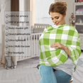 thumbnail image 4 of Haiem White Green Plaid Baby Nursing Cover & Nursing Poncho - Multi Use Cover for Baby Car Seat Canopy, Stroller Cover, 360°Full Privacy Breastfeeding Coverage, 4 of 9