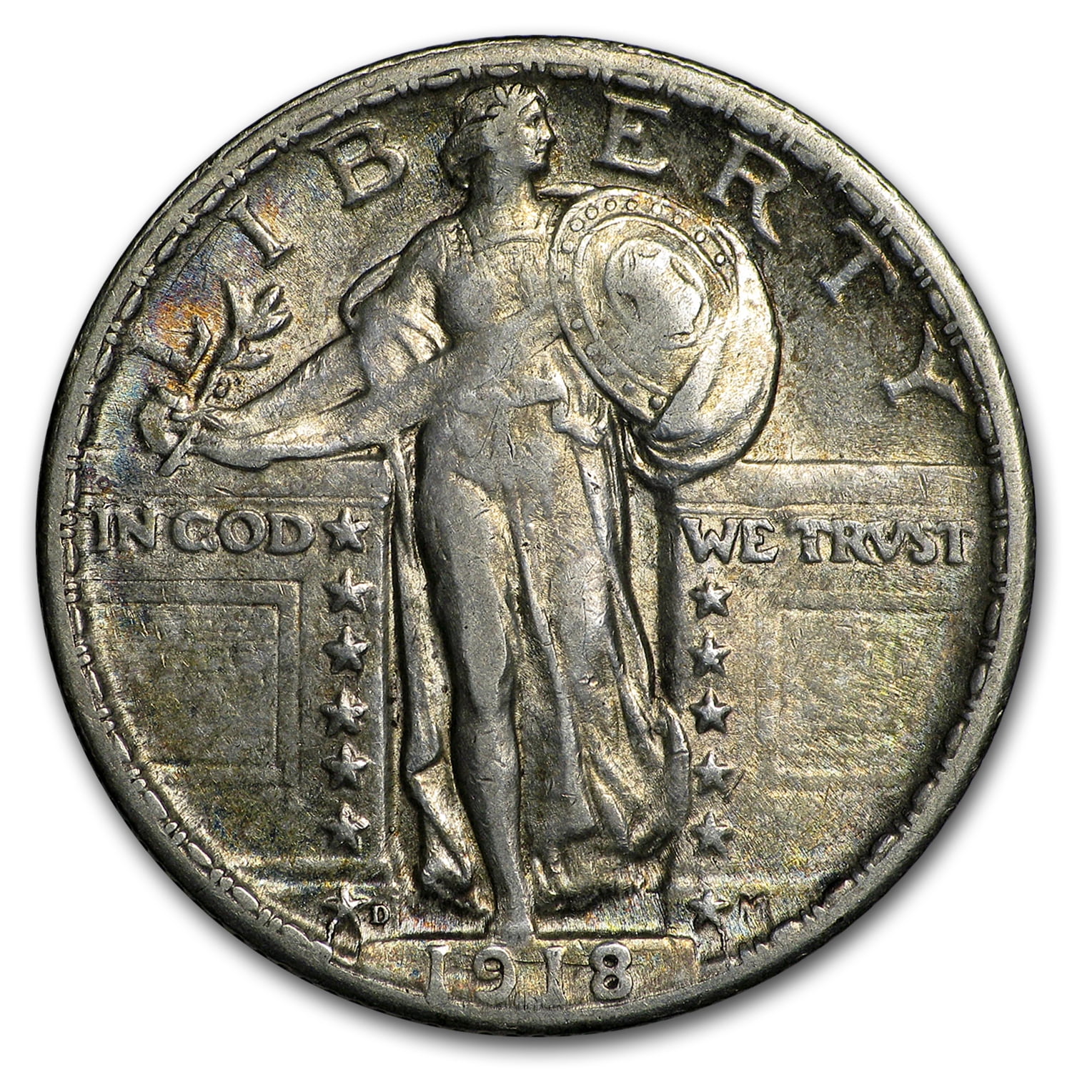 1918D Standing Liberty Quarter XF