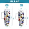 thumbnail image 6 of Yayeee 30oz Stainless Steel Tumbler with Straw and Handle Double-Wall Insulated Travel Water Bottle, Watercolor Butterfly Pattern, 6 of 8