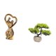 thumbnail image 5 of Estatua de pareja,Figura de pareja,arte moderno,artesanía,regalo de boda,Árbol bonsái artificial,Árbol bonsái artificial para decoración de escritorio de interior y hogar,Árbol bonsái, 5 of 8