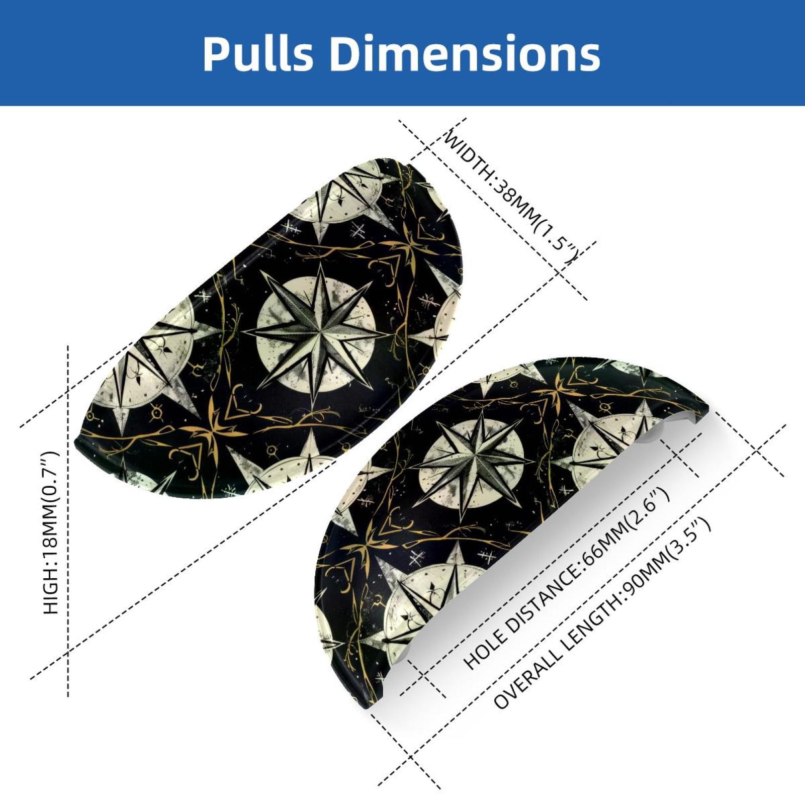 PhooArto 6 Pcs Cup Drawer Pulls, Sea Compass Pattern Shell Shape Handles Cabinet Knobs for Dresser Cupboard Closet Wardrobe with Screws