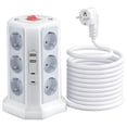 thumbnail image 1 of Toma Interruptor Cable Extensión Protección Contra Sobretensiones () Blanco, 1 of 9