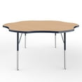 thumbnail image 3 of ECR4Kids 60in Flower Premium Thermo-Fused Adjustable Activity Table Maple/Navy/Navy - Standard Swivel, 3 of 4