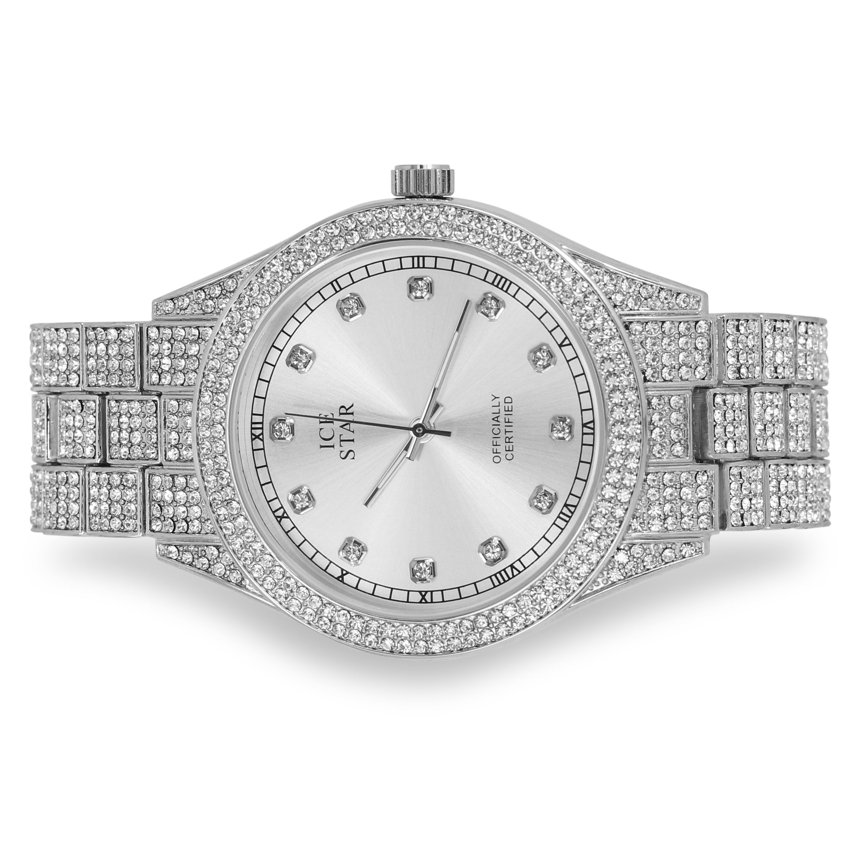Silver sale diamond watch