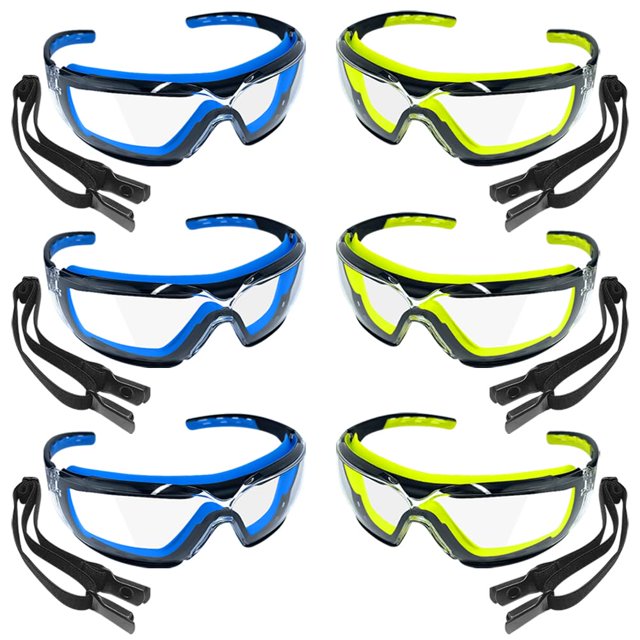 Gafas de seguridad TAIGAOASIS, paquete de 6, transparentes con protección UV