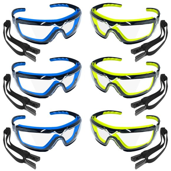 Gafas de seguridad TAIGAOASIS, paquete de 6, transparentes con protección UV