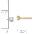 thumbnail image 3 of 14k Yellow Gold Cubic Zirconia Cz Stud Earrings, 3 of 7