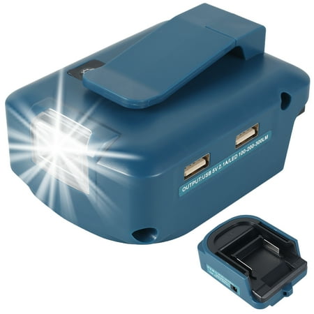 

Retrok Adapter for Makita 14.4V-18V Portable Fast ing Converter with LED Light and Dual USB Port Compatible with BL1415 BL1430 BL1445 BL1815 BL1830 BL1845