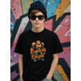 thumbnail image 3 of Boys Halloween Pumpkin Robot Graphic T-Shirt, Black Casual Style Halloween Shirts With Lantern Knight, Girls/Boys Fall Clothes, Round Neck Short Sleeve T-Shirt, Funny Fashion Design Kids Clothes Boy, 3 of 7